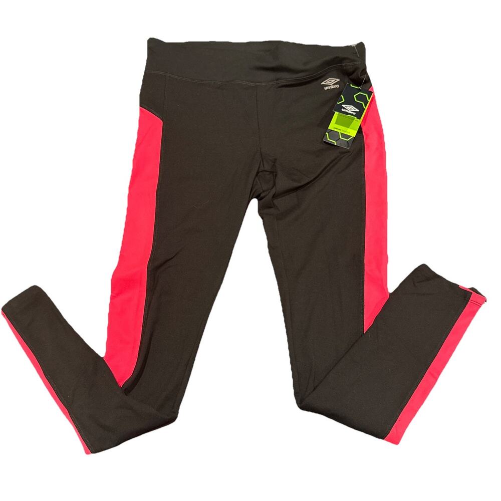 Umbro Women’s Athletic Joggers Large Black Pink Workout Pants NWT